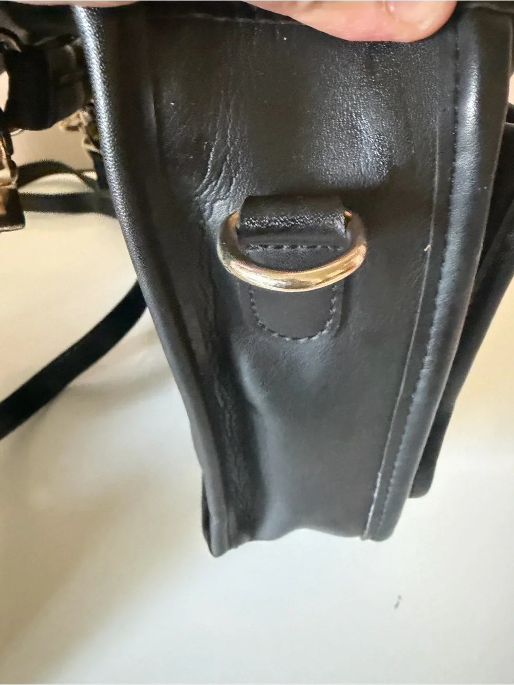 Vintage Coach Black Leather Pocket Bag - Made in the USA